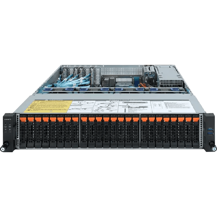 Gigabyte R272-Z32 24+2xSFF Gen3 NVMe/SATA 1xHS No Raid 2x1G RJ45 2x1200W 2x M.2 NVMe, PCIe 4.0 1xLP