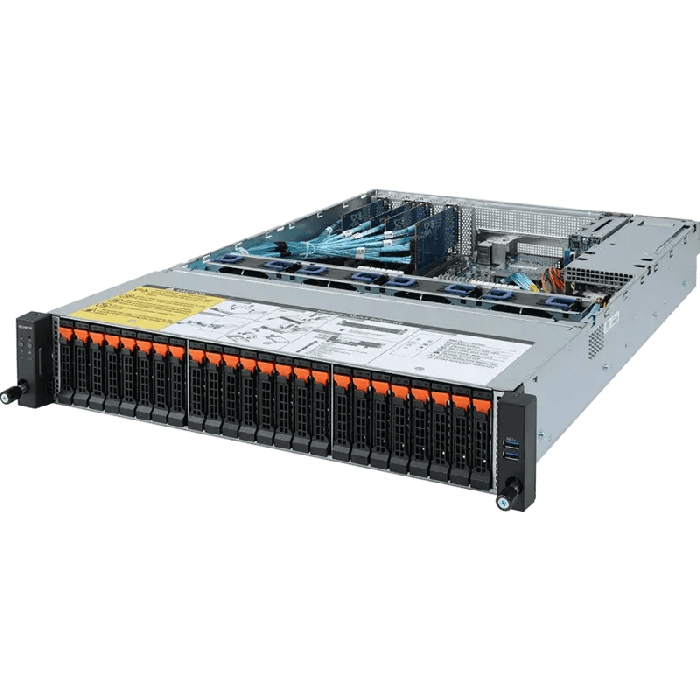 Gigabyte R272-Z32 24+2xSFF Gen3 NVMe/SATA 1xHS No Raid 2x1G RJ45 2x1200W 2x M.2 NVMe, PCIe 4.0 1xLP