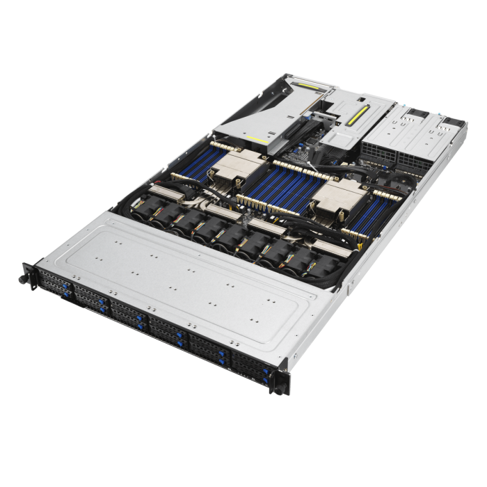 ASUS RS700-E10-RS12U 12xSFF NVMe 2xHS No Raid 2x10G RJ45 2x1600W 2x M.2 NVMe PCIe 4.0 GPU Spec RIser w/Cooler